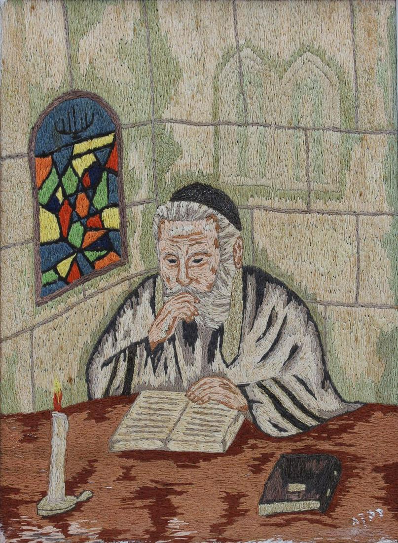 Pretty, unique embroidery work. “A rabbi in his (1 of 3)