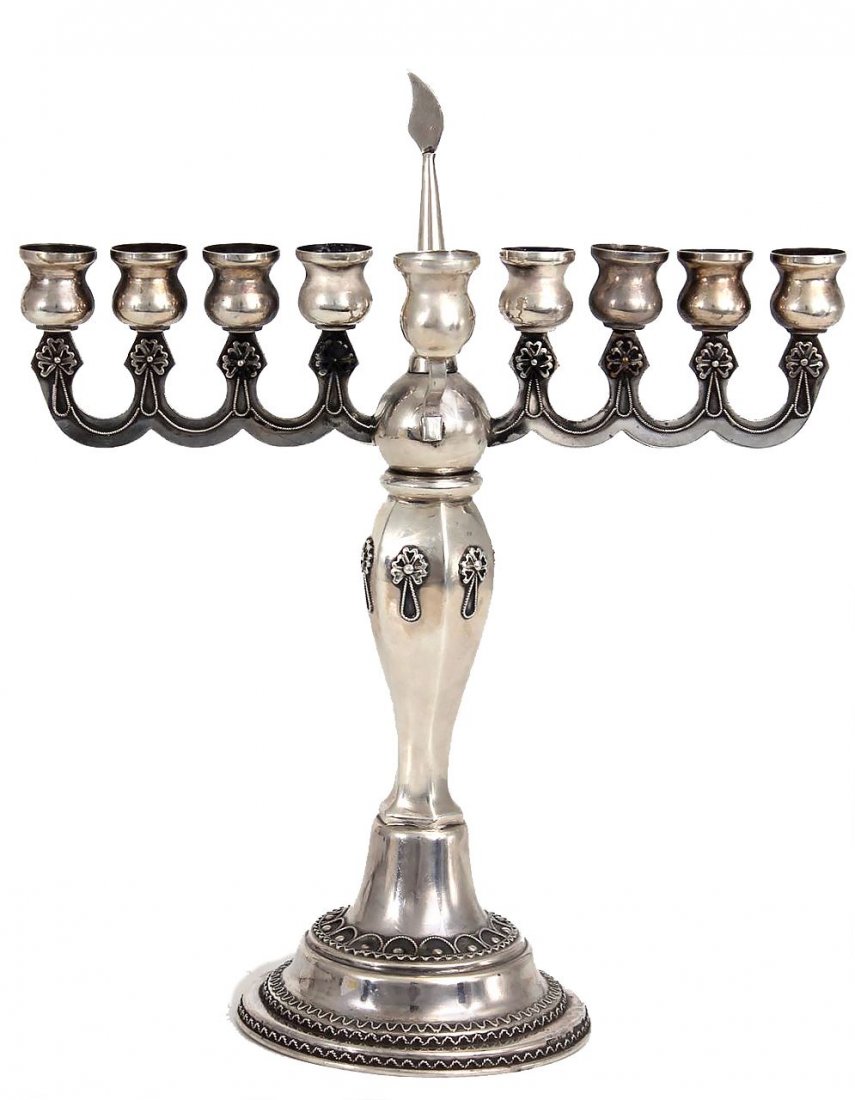 Silver Hanukkiah. Betzalel. Israel, 20th century. (1 of 7)