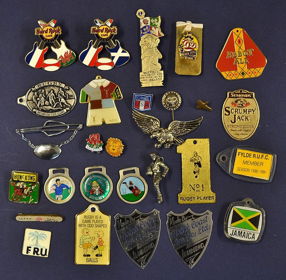 Assorted Rugby Related Pin Badge and Key Ring sele (1 of 1)