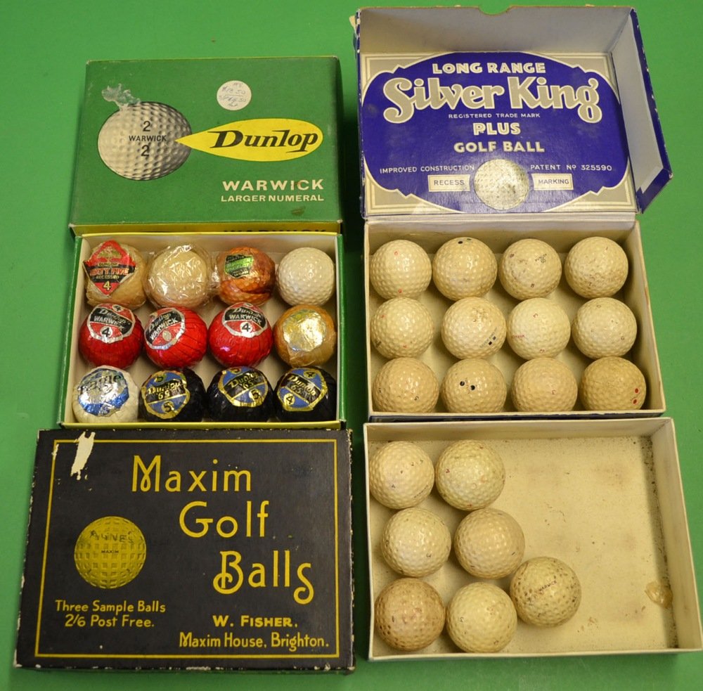 30x various early 1.62" dimple golf balls inc: 30x various early 1.62" dimple golf balls incl 11 wrapped - mostly later Dunlop 65's wrapped incl Sixty Five Oak Tree label, Blue Spot Lattice, unused Spitfire plus 18x used - come with early Silver K