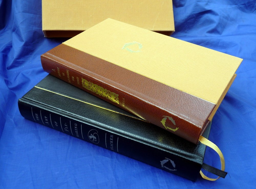 Blacker's Art of Fly Making, Fly Fisher's Cla: Blacker's Art of Fly Making, Fly Fisher's Classic Library 1994, half leather, mint and same series, Hills, JW - "A History Of Fly Fishing For Trout" FCL 1995, half leather, mint, in slip case. (2)