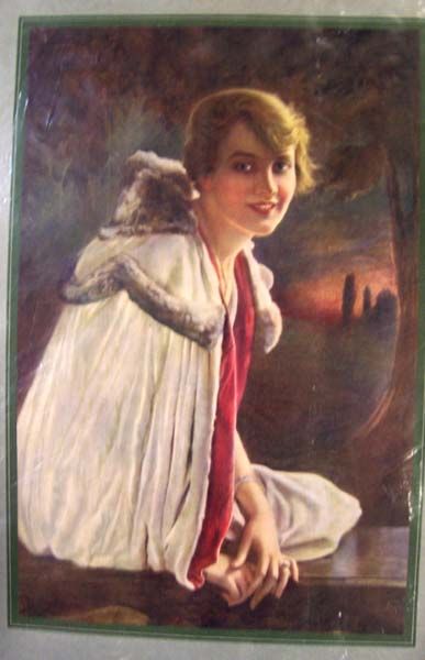 10 1930's Calendar Girls Prints: 10 15" x 20" 1930 calendar girls. Also included in this lot is an additional calendar girl print with a tear & 1 Maxfield Parrish 18 1/2" x 8" photo offset possibly 1950's.