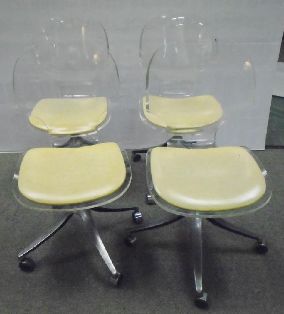 4 Lucite Rolling Chairs (1 of 2)