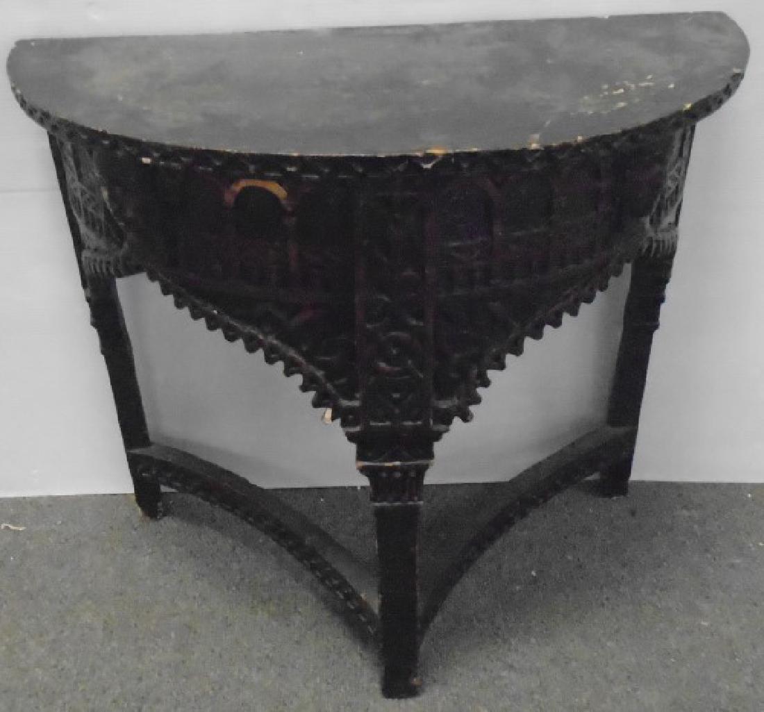 Carved 1/2 Round Gothic Table (1 of 1)