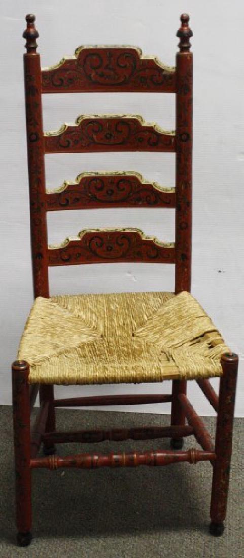 Paint Decorated Ladder Back Chair: Paint Decorated Ladder Back Chair