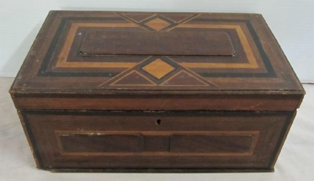 2 19th Cent Inlaid Boxes: 2 19th Cent Inlaid Boxes