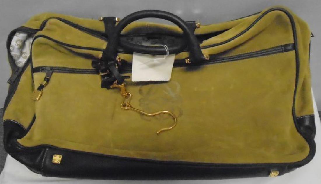 Suede and Leather Loewe Satchel: Suede and Leather Loewe Satchel