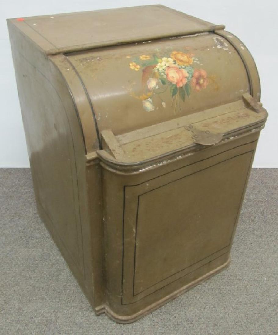 Tole Painted Country Store Tin: Tole Painted Country Store Tin