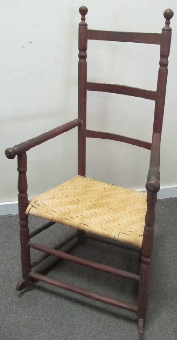 Paint Decorated 19th Cent Rocker: Paint Decorated 19th Cent Rocker