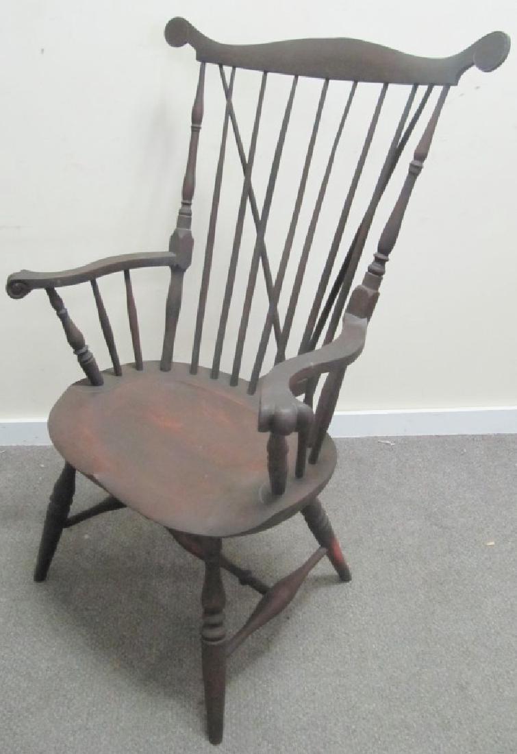 Knuckle Arm Reproduction Brace Back Chair JS Duda,: Knuckle Arm Reproduction Brace Back Chair JS Duda, Litchfield Windsor