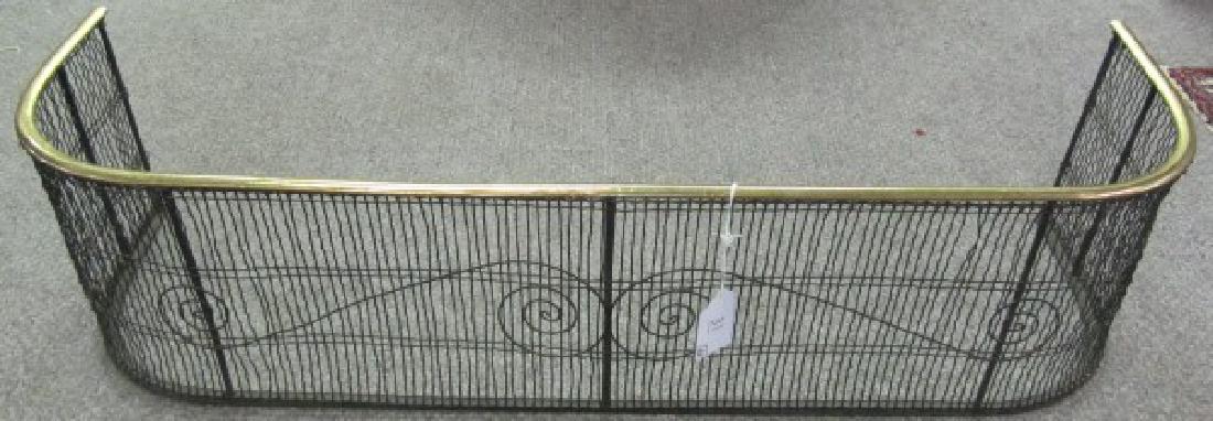 Antique Wire & Brass Fender 41"W x 10"H: Antique Wire & Brass Fender 41"W x 10"H