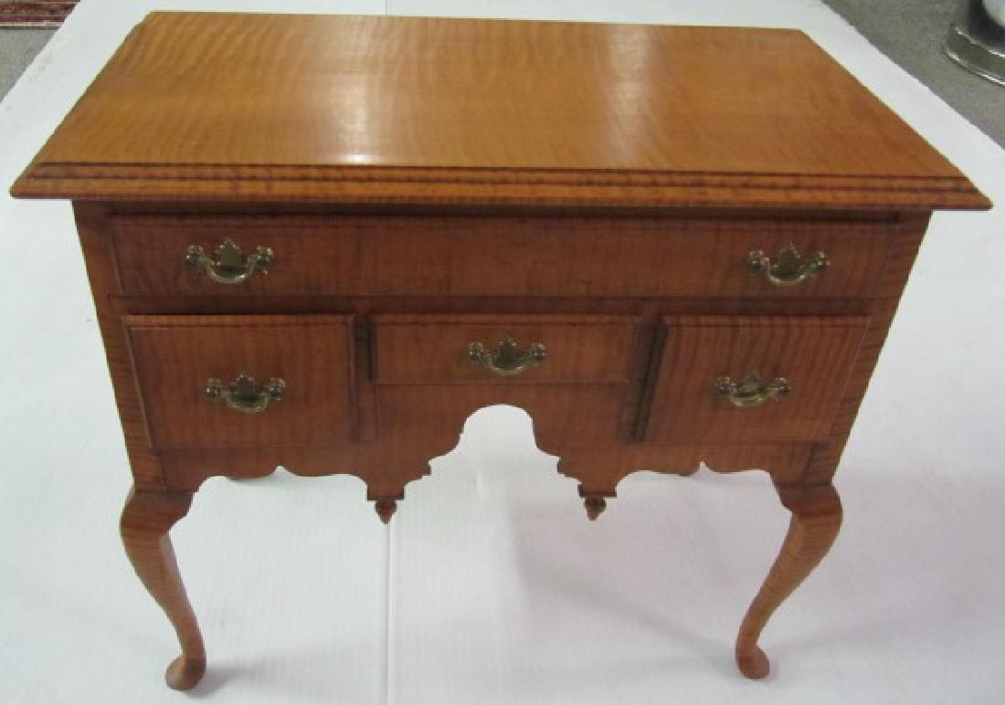 Tiger Maple Salesman Sample Lowboy (NOT OLD): Tiger Maple Salesman Sample Lowboy (NOT OLD) 14"W x 7.5"D x 12.5"H