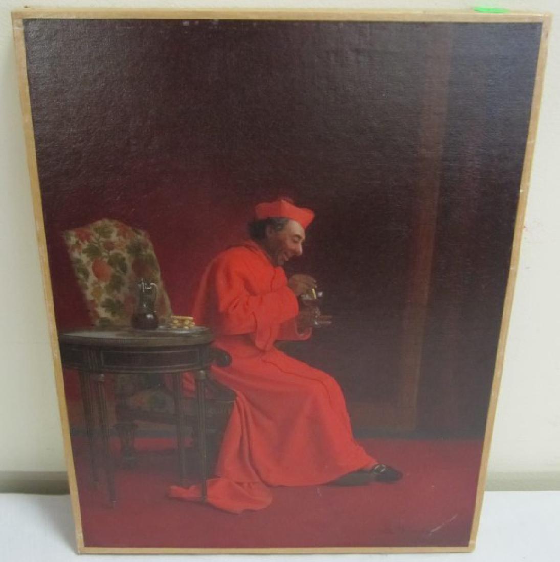 Unframed o/c Cardinal 11" x 14" signed Leo Herrman: Unframed o/c Cardinal 11" x 14" signed Leo Herrman