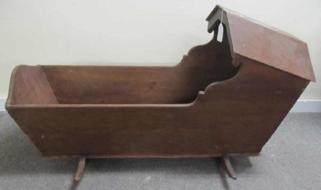 19th Century Child's Dovetail Cradle: 19th Century Child's Dovetail Cradle
