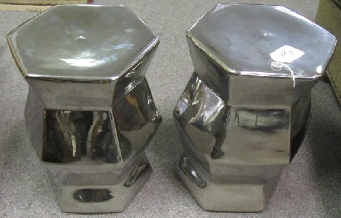 Pair of Ceramic Stools: Pair of Ceramic Stools