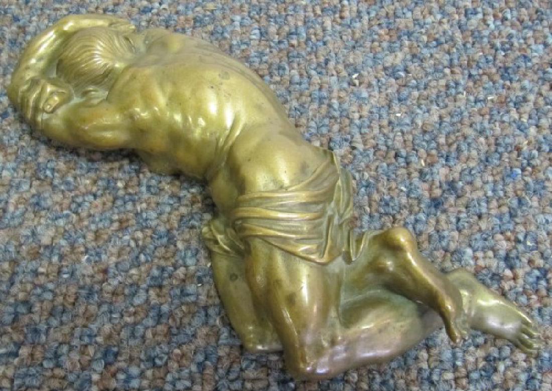 Gilt Bronze Reclining Nude Signed Merbka 7": Gilt Bronze Reclining Nude Signed Merbka 7"