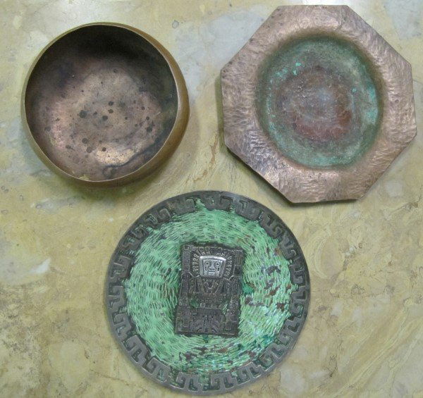 3 Piece Arts & Crafts Copper Lot Dirk Van Erp & More: 3 Piece Arts & Crafts Copper Lot Dirk Van Erp & More