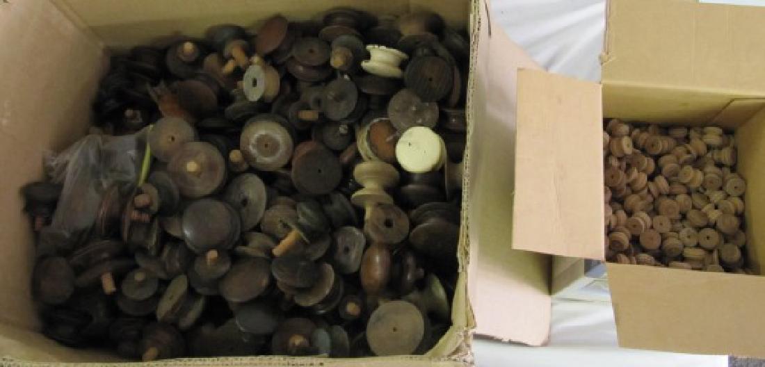 large lot 19th c. wooden knobs: large lot 19th c. wooden knobs