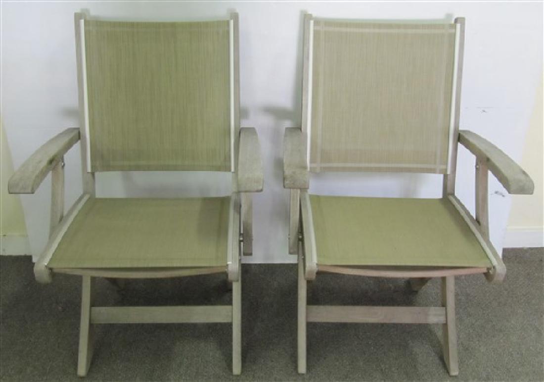 2 Kingsly Bate Folding Teak Chairs: 2 Kingsly Bate Folding Teak Chairs