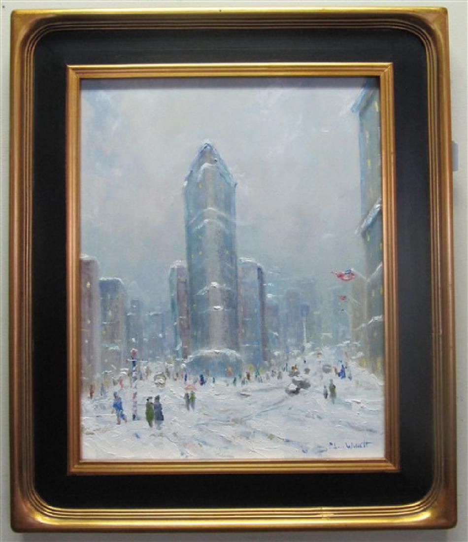 Christopher Willett o/c NYC Scene- 16" x 20": Christopher Willett o/c NYC Scene