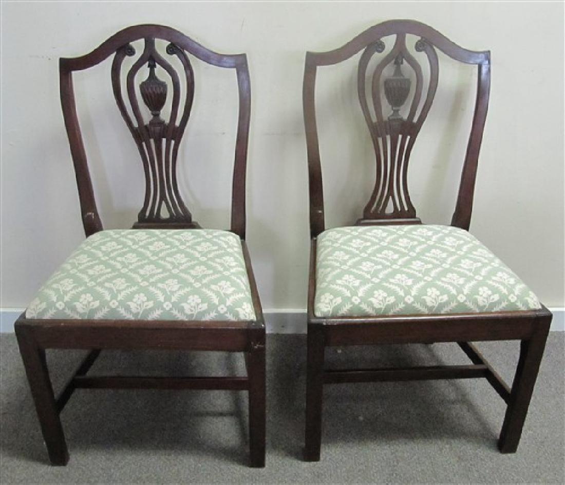 Pair of Hepplewhite Shield Back Side Chairs: Pair of Hepplewhite Shield Back Side Chairs