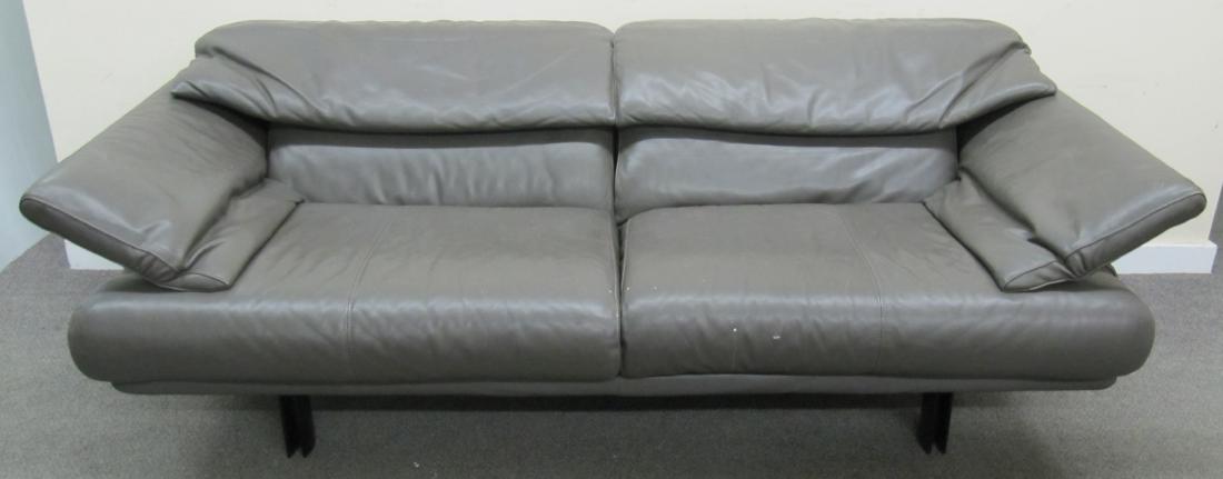 Modern Leather Italian Sofa Signed B&B Italia: Modern Leather Italian Sofa Signed B&B Italia