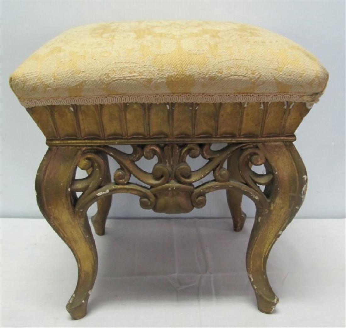 Carved Gilt Wood Stool (1 of 1)