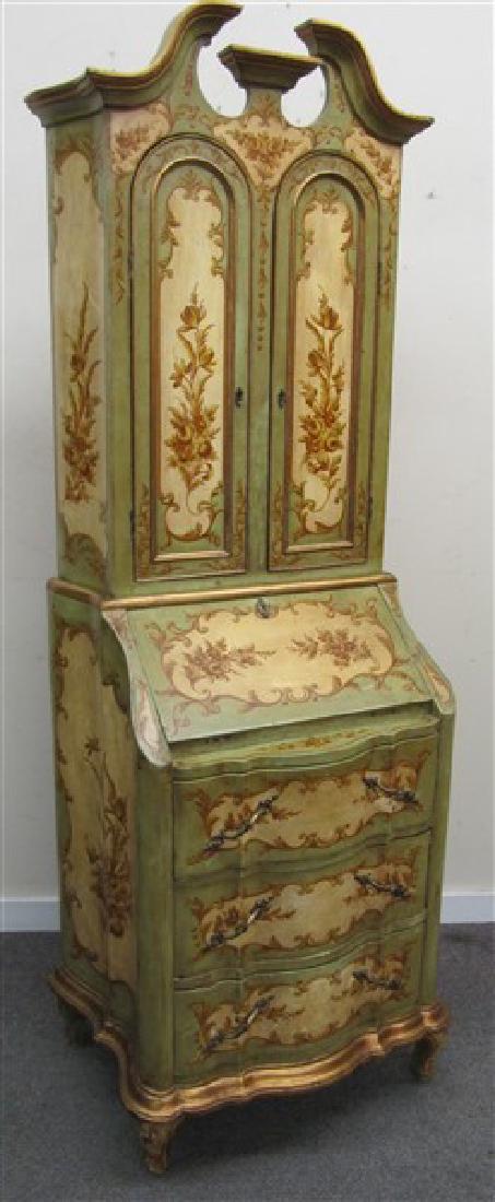 Painted Venetian Secretary 24" wide, 78" High (1 of 3)