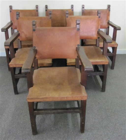 6 Mexican Leather Chairs