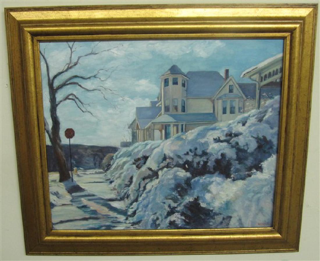 O/C Winter Scene sgnd Wandell 26 x 30 Overall (1 of 1)