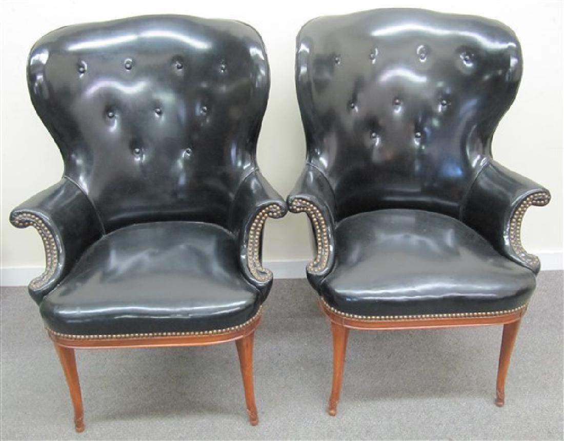 Pr Patent Leather Decorator Chairs (1 of 1)