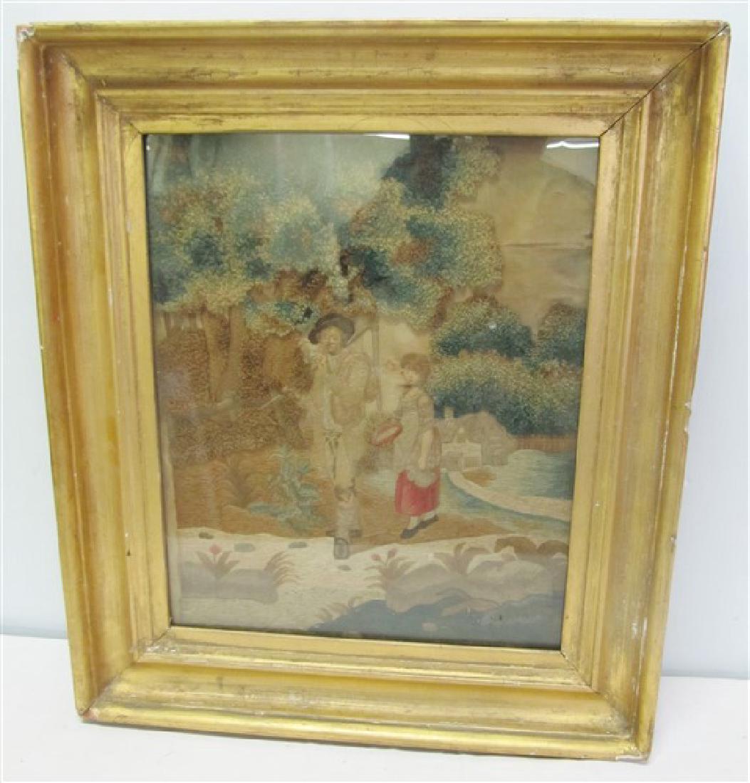 English Needlework in Gild Frame 20 x 23 (1 of 2)