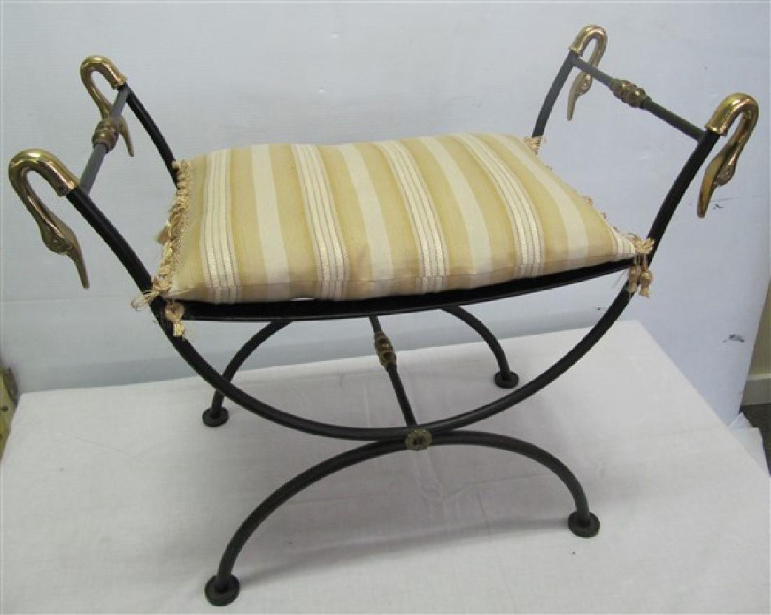 Iron and Brass Swan Bench (1 of 1)