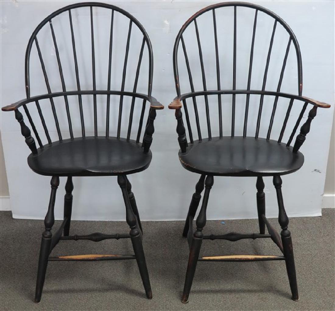 Pr Tall Windsors in Black Swiped Finish: Pr Tall Windsors in Black Swiped Finish