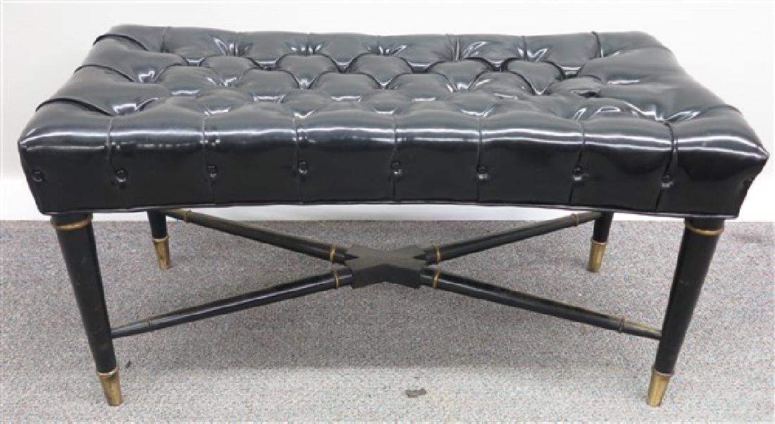 Tufted Patent Leather Bench W Cross Stretcher Mar 25 2018
