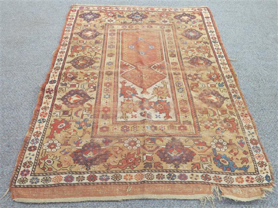 Antique Turkish 3'5" x 4'10": Antique Turkish 3'5" x 4'10"