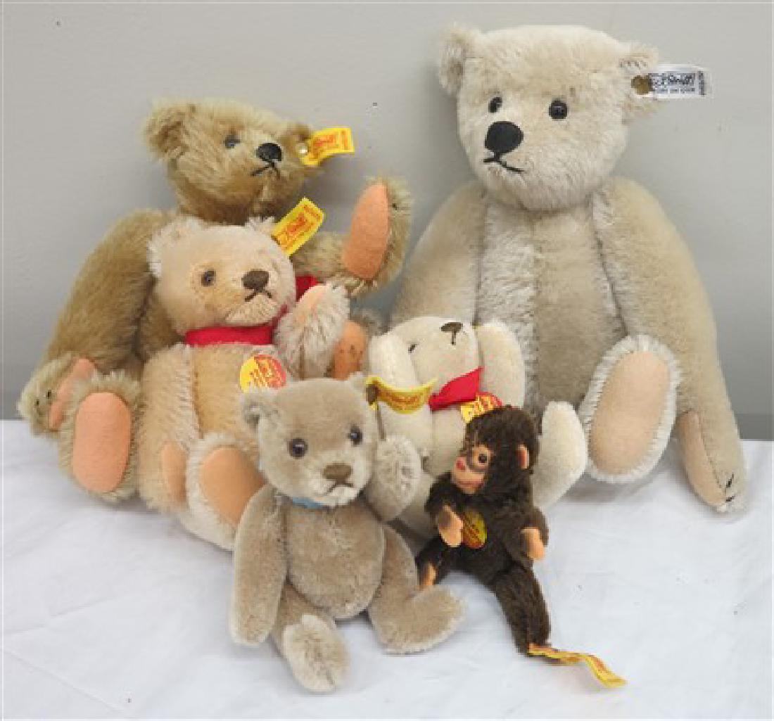 6 Steiff animals: 6 Steiff animals