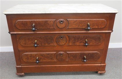 M.T. Victorian chest and walnut Victorian mirror: M.T. Victorian chest and walnut Victorian mirror