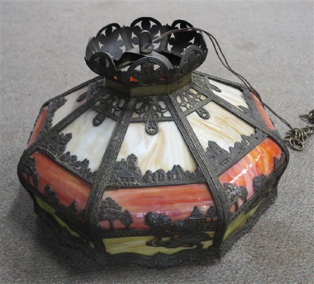 Arts and crafts slag panel fixture: Arts and crafts slag panel fixture