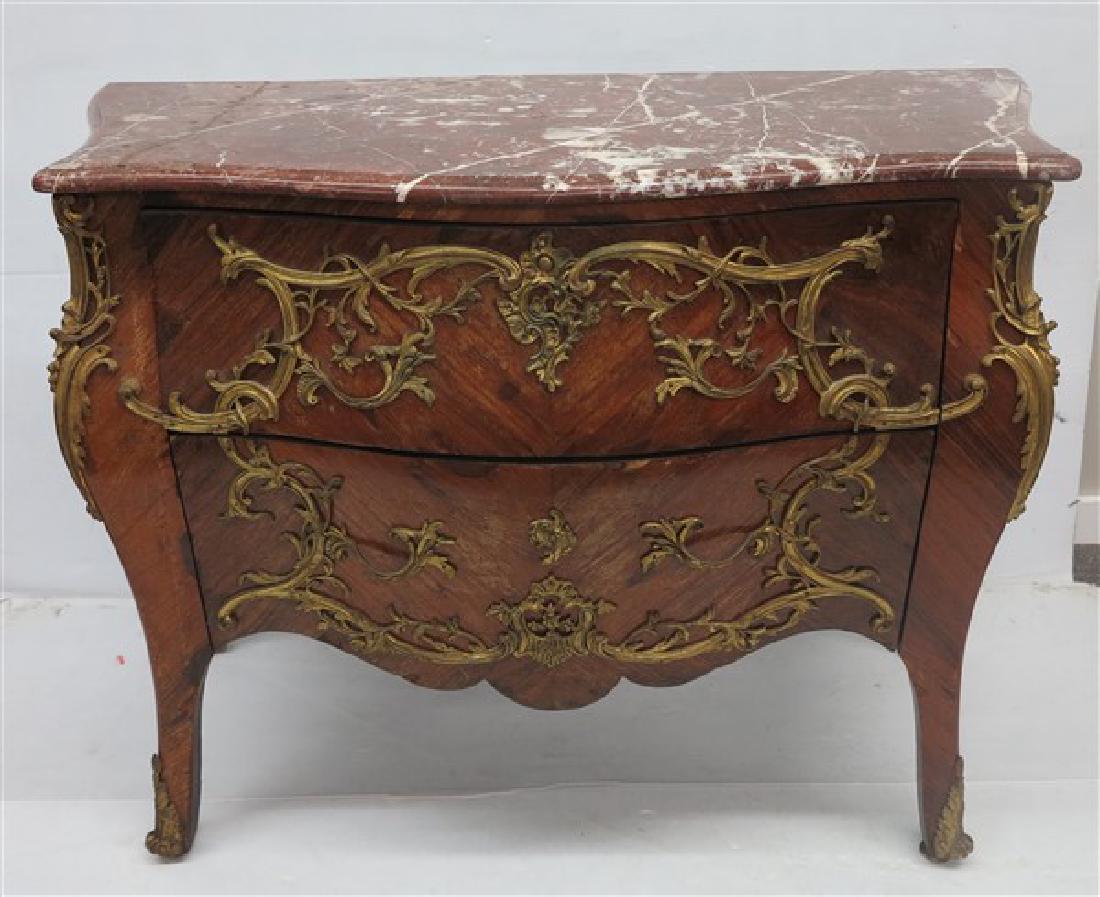 Ormolu mounted M.T. 2 drawer commode: Ormolu mounted M.T. 2 drawer commode