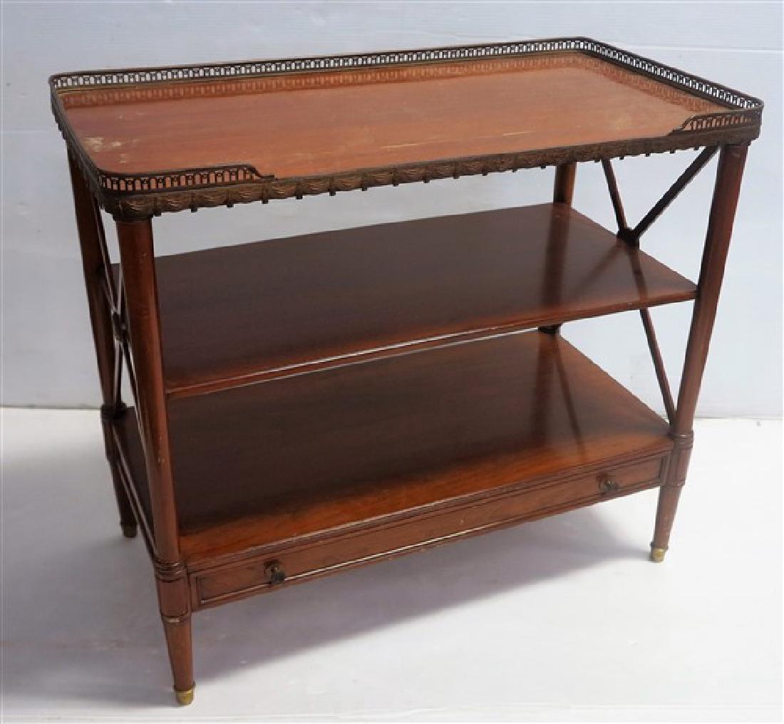 French 3 tier stand with brass gallery (1 of 1)