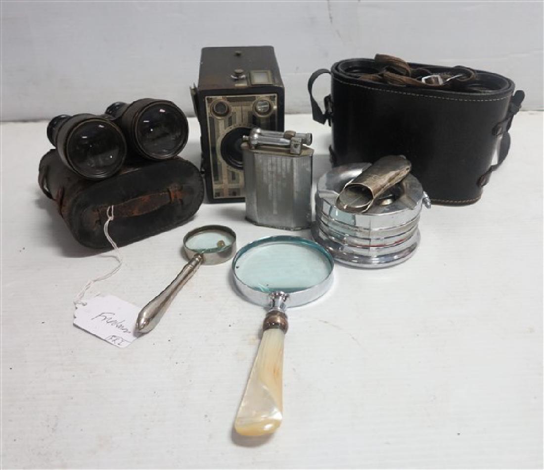 Misc. lot 2 pair binoculars, camera, magnifier... (1 of 1)