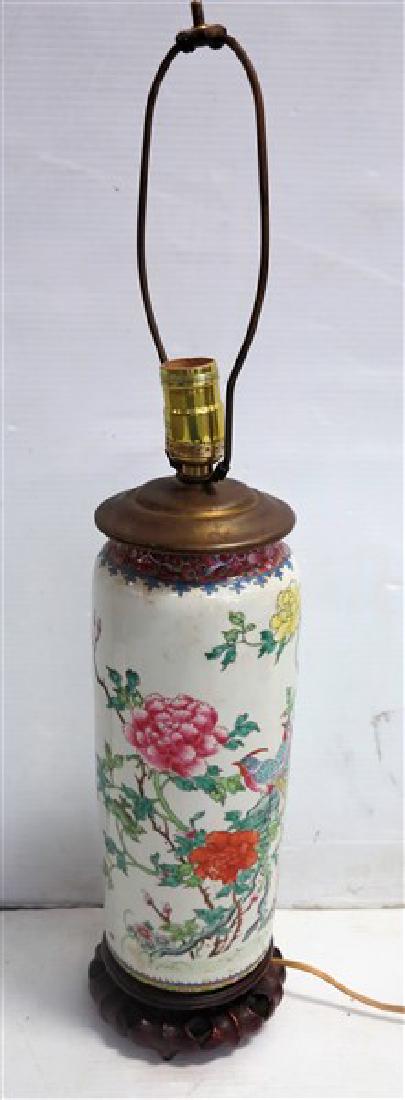 Hand painted oriental cylindrical lamp (1 of 1)