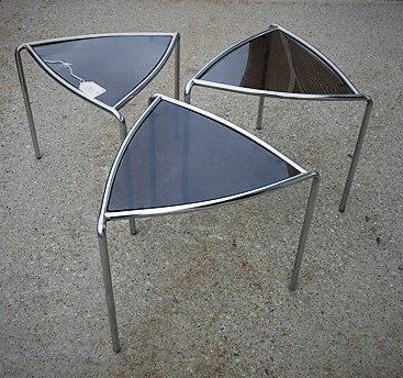 3 Lucite & Chrome Nesting Tables (1 of 1)