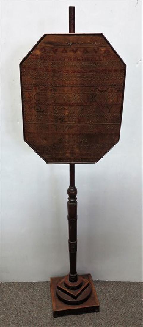 Pole Screen With Early Sampler: Pole Screen With Early Sampler