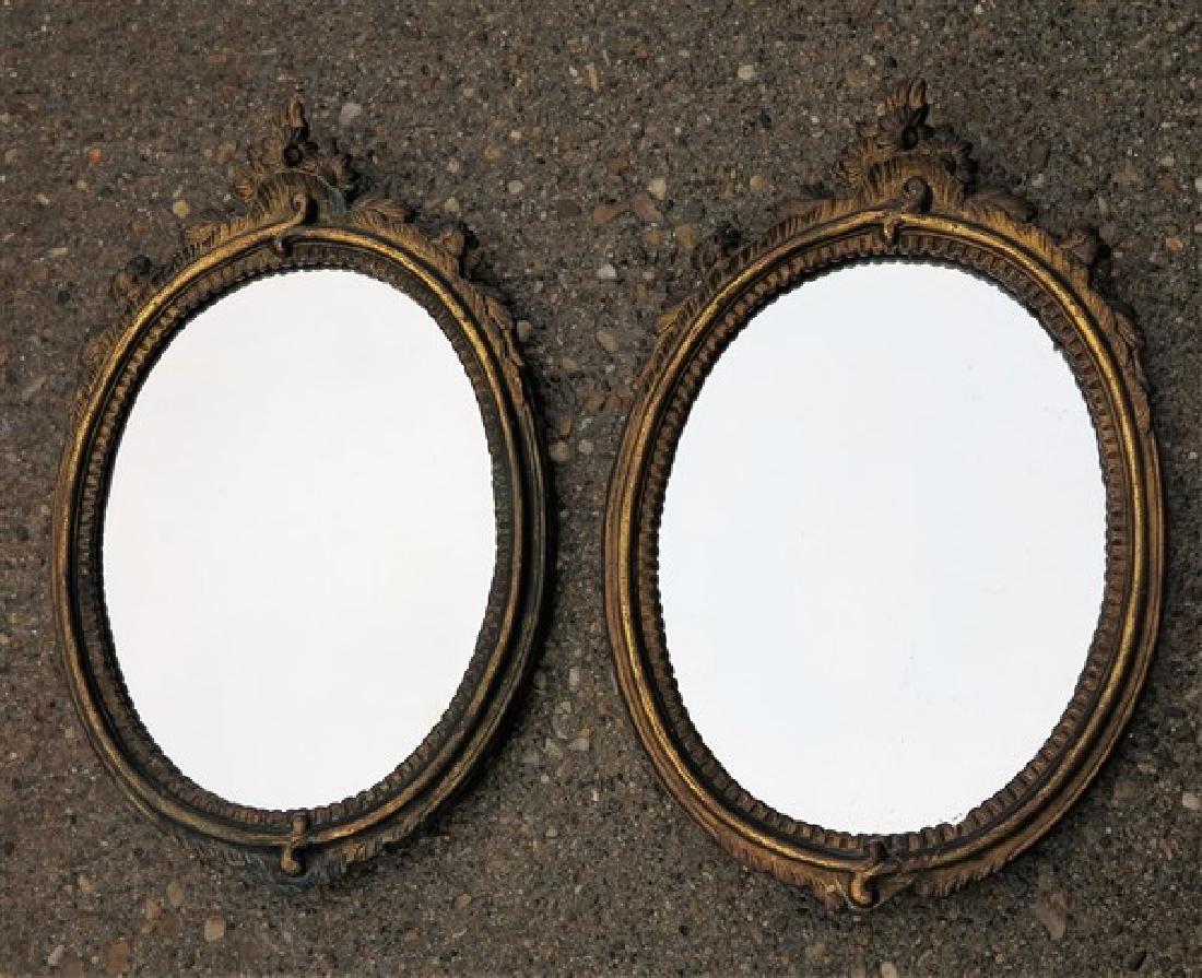 2- 19th century oval mirrors: 2- 19th century oval mirrors