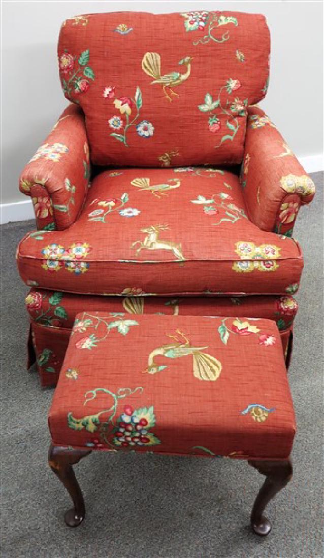Upholstered Chair and Ottoman: Upholstered Chair and Ottoman