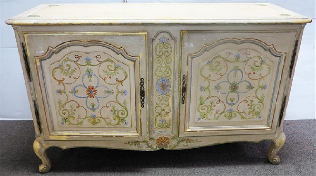 Paint decorated 2 door sideboard 54": Paint decorated 2 door sideboard 54"
