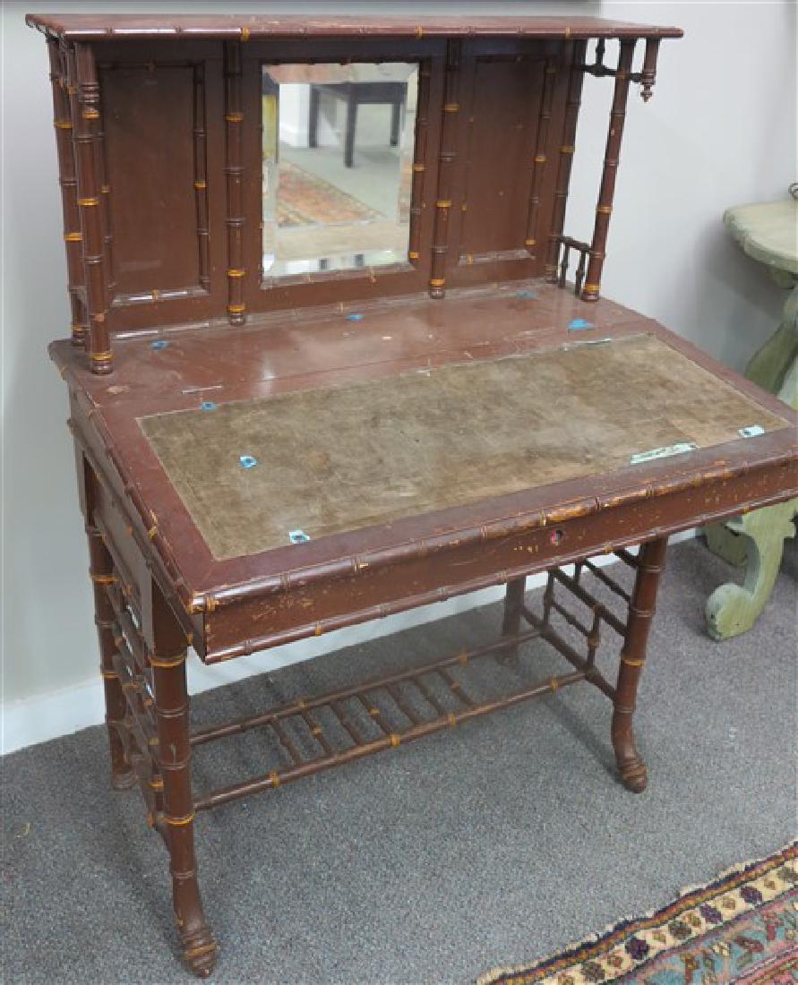 2 piece lot/bamboo mirror and desk: 2 piece lot/bamboo mirror and desk