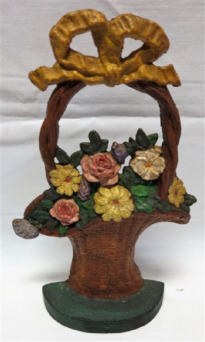 Basket of flowers doorstop: Basket of flowers doorstop